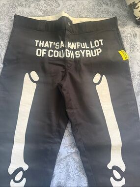 Men Dickies Black Skeleton Graphic Pants - That's A Awful Lot of Cough Syrup